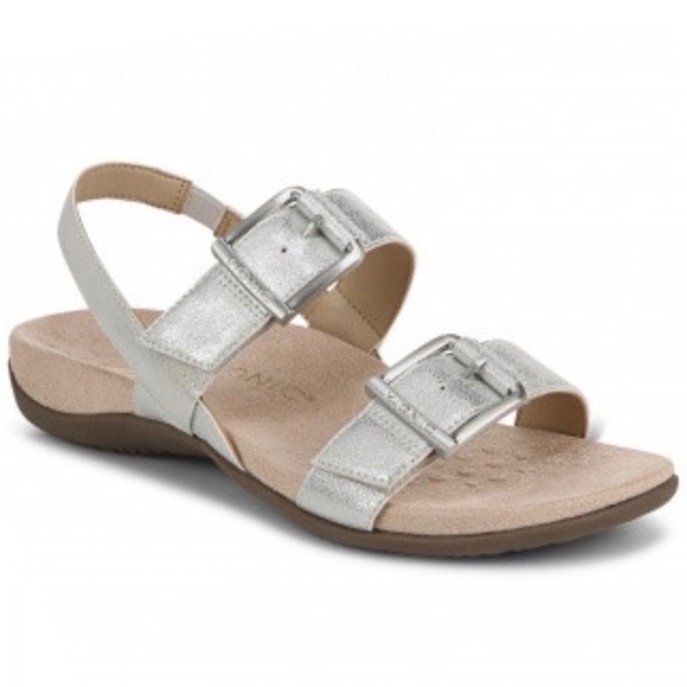 Vionic Reese Slingback Sandals Metallic Open Toe Adjustable Buckle Orthotic 11